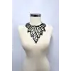 Lazer Kesim Yaprak Desenli Deri Choker, Deri Kolye - APFT1417