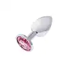 Metal Elmas Taşlı Anal Plug Rose Orta Boy