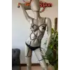 Pole Dans Giyim Işıkla Yansıyan Seksi Harness