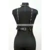 Püskül ve Deri Büstiyer Harness, Püsküllü Clubwear, Deri Büstiyer - APFT767