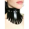 Püsküllü Şık Deri Choker Tasma - APFT658
