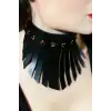 Püsküllü Şık Deri Choker Tasma - APFT658