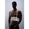Reflektörlü (Karanlıkta Parlayan) Erkek Göğüs Harness, Parti Aksesuar, Clubwear - APFTM17