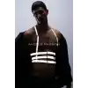 Reflektörlü (Karanlıkta Parlayan) Erkek Göğüs Harness, Parti Aksesuar, Clubwear - APFTM17