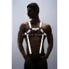 Reflektörlü (Karanlıkta Parlayan) Erkek Göğüs Harness, Reflektörlü Pantolon Askısı, Clubwear - APFTM23