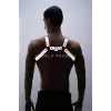 Reflektörlü (Karanlıkta Parlayan) Erkek Göğüs Harness, Reflektörlü Pantolon Askısı, Clubwear - APFTM23