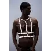 Reflektörlü (Karanlıkta Parlayan) Göğüs Harness, Clubwear, Tarz Erkek Vücut Aksesuar - APFTM40