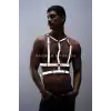 Reflektörlü (Karanlıkta Parlayan) Göğüs Harness, Clubwear, Tarz Erkek Vücut Aksesuar - APFTM40