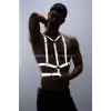 Reflektörlü (Karanlıkta Parlayan) Göğüs Harness, Clubwear, Tarz Erkek Vücut Aksesuar - APFTM40