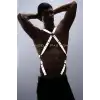 Reflektörlü (Karanlıkta Parlayan) Pantolon Askısı, Reflektörlü Clubwear, Göğüs Harness - APFTM84
