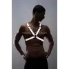 Reflektörlü (Karanlıkta Yansıyan) Erkek Göğüs Harness, Erkek Parti Giyim - APFTM43