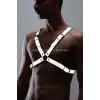Reflektörlü (Karanlıkta Yansıyan) Erkek Göğüs Harness, Erkek Parti Giyim - APFTM43