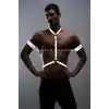 Reflektörlü Karanlıkta Yansıyan (Reflektörlü) Erkek Göğüs ve Pazu Harness Takım - APFTM15
