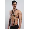 Şık Erkek Gömlek Kemeri, Erkek Pantolon Askısı, Deri Göğüs Harness - APFTM84
