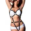 Siyah Deri Seksi Body Harness - APFT759
