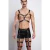 Tarz Göğüs ve Bacak Harness Takım, Erkek Parti Aksesuarları - APFTM196