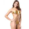 Tegan Fantezi Büyük Beden Önü Halkalı Seksi Altın Lame Babydol TG2710127