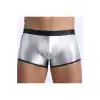 Tegan Fantezi Deri Görünümlü Gümüş Erkek Boxer  Tanga TG274607