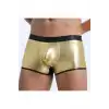 Tegan Fantezi Deri Görünümlü Seksi  Altın Erkek Boxer  - Fantezi Tanga TG274604