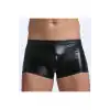 Tegan Fantezi Deri Görünümlü Seksi  Siyah Erkek Boxer  - Fantezi Tanga TG274605