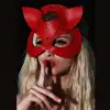 Tegan Fantezi Deri Seksi Kırmızı Kedi Maskesi TG275371