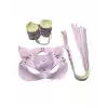 Tegan Fantezi Deri Seksi Lila Kedi Maske Kelepçe Kırbaç Seti ( 3’lü set) TG275370