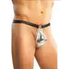 Tegan Fantezi Gümüş Seksi  Halkalı Erkek String-Tanga TG274576