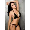 Tegan Fantezi Siyah Büzgülü Seksi Sütyen Kilot Takım TG279115