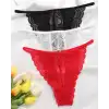 Tegan Kadın 3lü Dantel String - Tanga TG270041