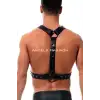Yuvarlak Detaylı X Harness - Şık Erkek Göğüs Harness, Deri Harness - APFTM221