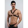 Zincir Detaylı Deri Erkek Göğüs Harness, Partywear, Clubwear - APFTM95