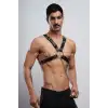 Zincir Detaylı Deri Erkek Göğüs Harness, Partywear, Clubwear - APFTM95