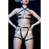 Zincir Detaylı Seksi Deri Harness Takım - APFT1224