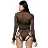 Zincir Detaylı Seksi Deri Harness Takım, Kadın Erotik Fantezi Giyim - APFT1224