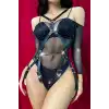 Zincirli Ağı Açık Fantazi Deri Body Harness - APFT1170