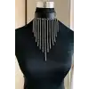 Zincirli Deri Choker, Şık Deri Tasma - APFT629