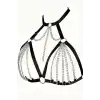 Zincirli Lastik Seksi Göğüs Harness - APFT805