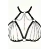 Zincirli Lastik Seksi Göğüs Harness - APFT805