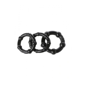 Silikon Boğumlu Penis Halkası Siyah 3’lü