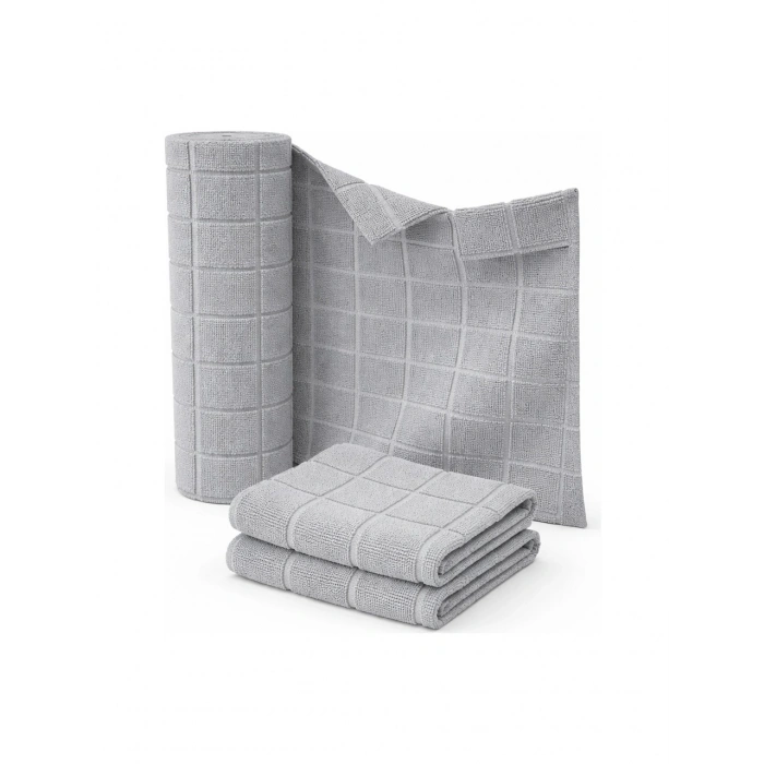 Pureza Gri Rulo Mikrofiber Temizlik Bezi 30X30 cm 20li- Mutfak, Banyo, Cam ve Araba Için