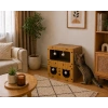 Pureza Ahşap Kedi Evi & Karton Tırmalama Alanı