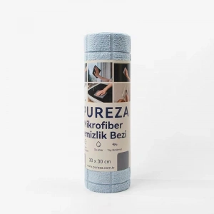 Pureza Mavi Rulo Mikrofiber Temizlik Bezi 30X30 cm 20li- Mutfak, Banyo, Cam ve Araba Için