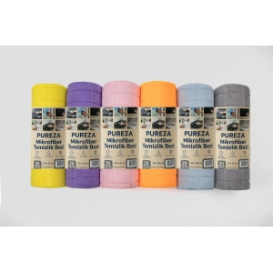 PUREZA Rulo Mikrofiber Temizlik Bezi 30x30 cm 20li- Mutfak, Banyo, Cam ve Araba için