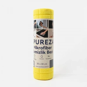 Pureza Sarı Rulo Mikrofiber Temizlik Bezi 30X30 cm 20li- Mutfak, Banyo, Cam ve Araba İçin