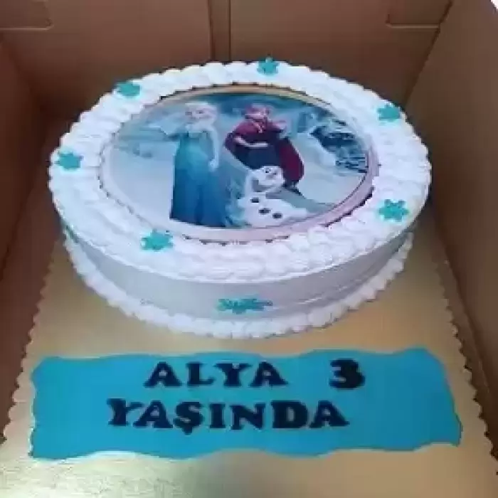 Resimli Elsa Frozen Pastası