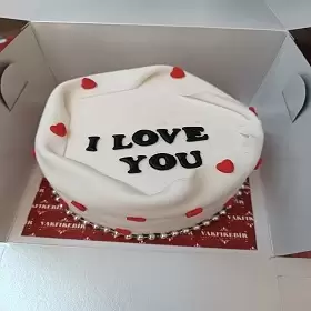 I Love You Yazılı Pasta