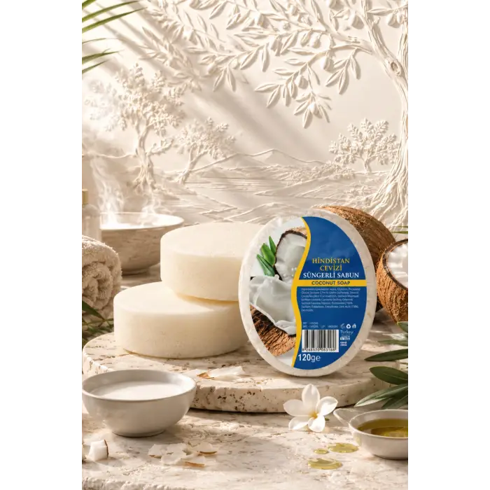 Internatural Hindistan Cevizi Süngerli Bitkisel Banyo Sabunu 120 g