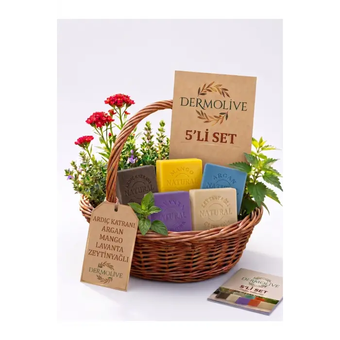 Internatural Ardıç Katranı, Argan, Mango, Lavanta, Zeytinyağlı 5li Bitkisel Sabun
