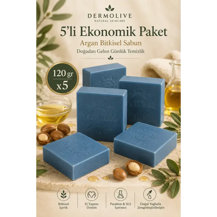 Internatural 5li Ekonomik - Argan Bitkisel Sabun 5 x 120 g