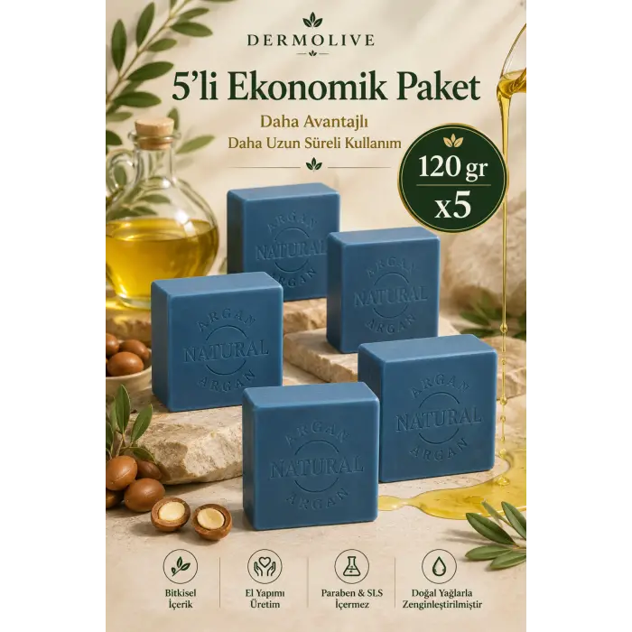 Internatural 5li Ekonomik - Argan Bitkisel Sabun 5 x 120 g